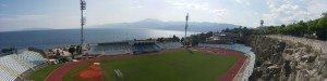 Lo stadio Cantrida, a Fiume (Rijeka), in Croazia