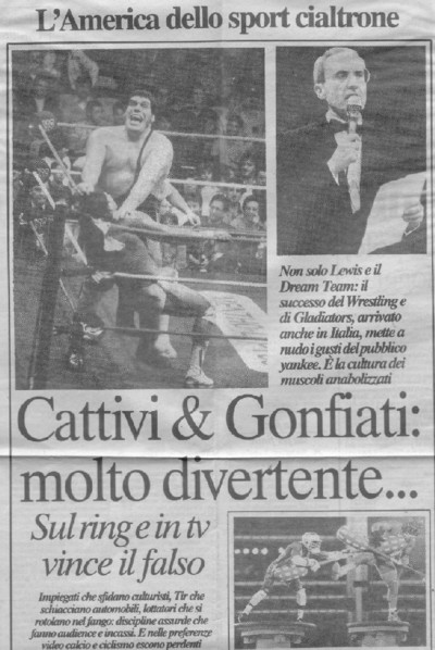 Un articolo di Repubblica dell'agosto 1992.