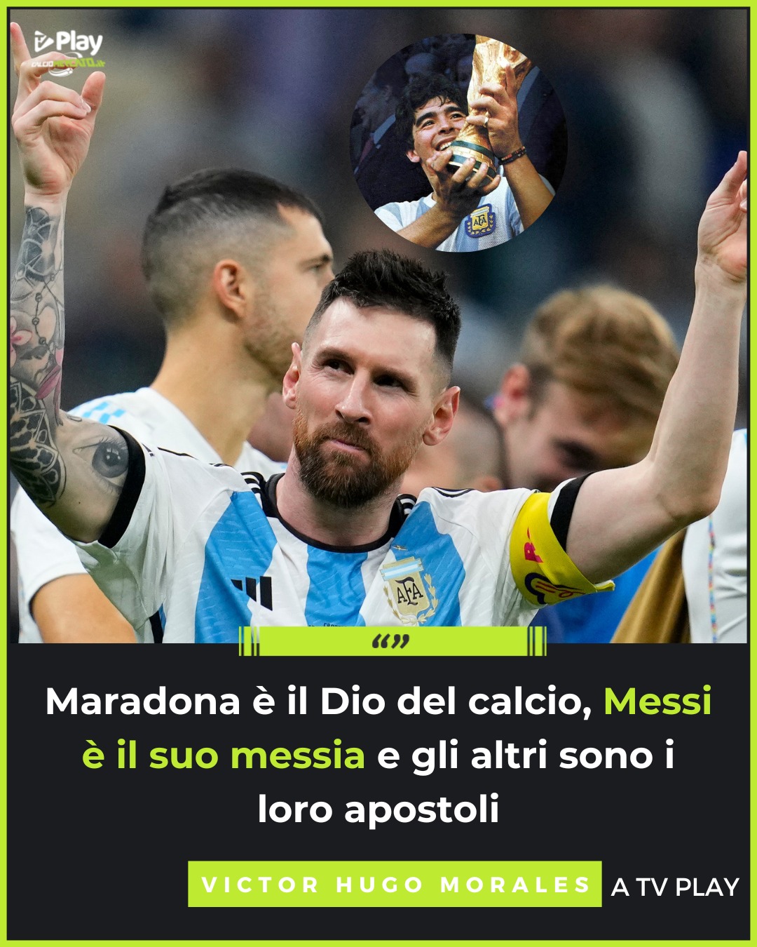 Mondiale 2022, parla il cantore di Maradona: “Vi svelo chi è Messi”