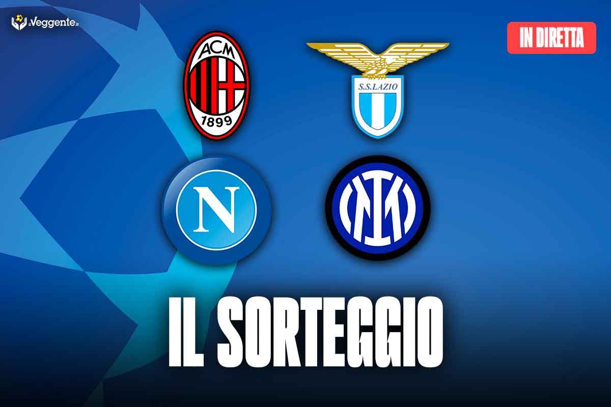 Sorteggio Champions LIVE: le avversarie di Milan, Inter, Napoli e Lazio