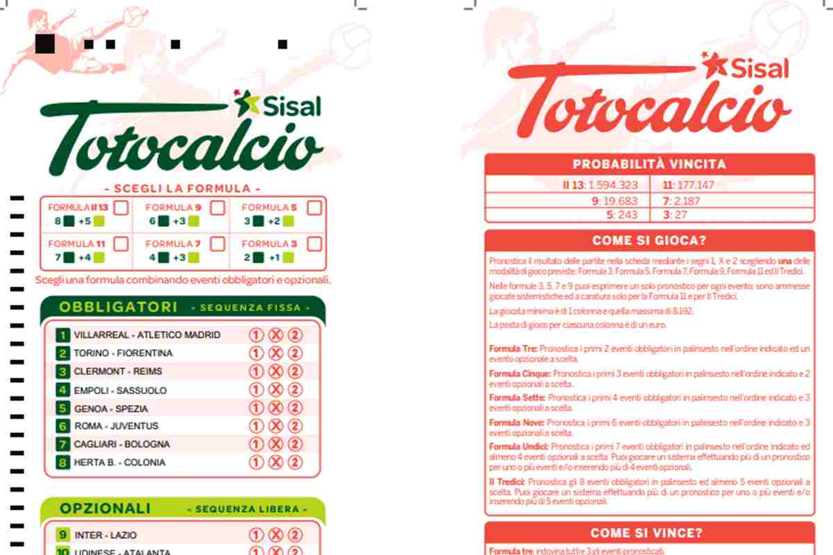 Totocalcio, ancora nessun 13: jackpot alle stelle