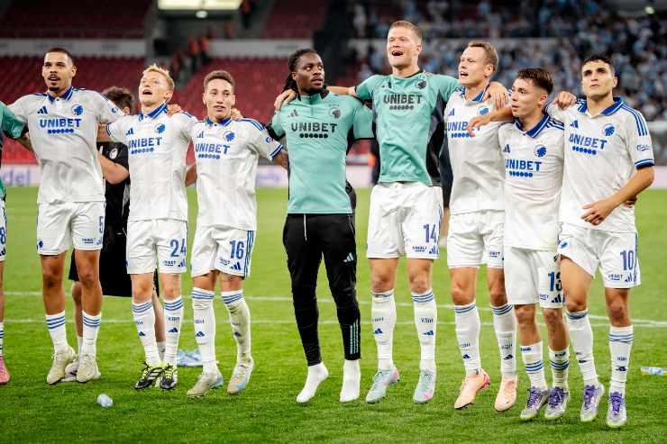 I giocatori del Copenaghen esultano