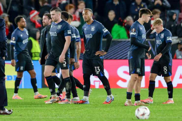 L'esultanza dei calciatori dei Rangers