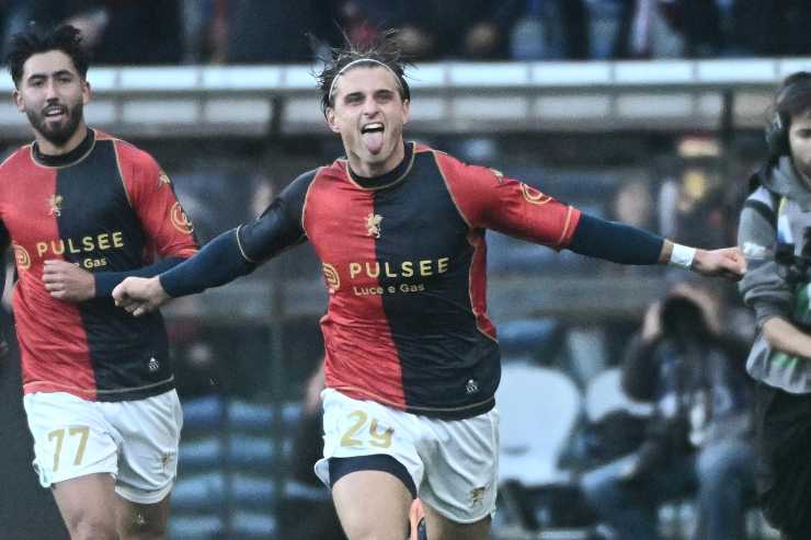 Colombo e la sua linguaccia dopo il gol