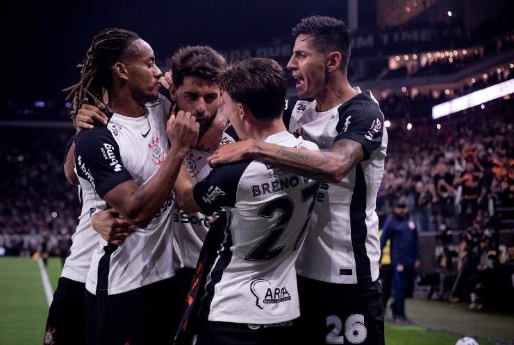 Un'esultanza del Corinthians
