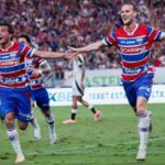 I giocatori del Fortaleza gioiscono per un gol