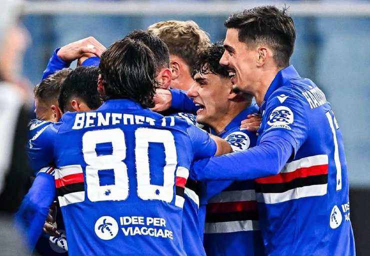 I giocatori della Sampdoria