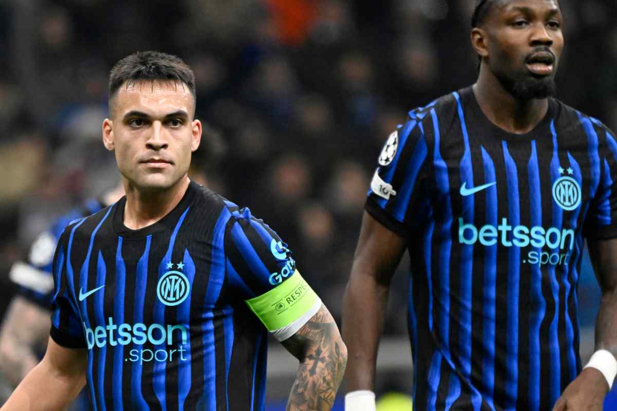 Lautaro Martinez in compagnia di Thuram