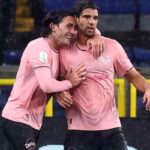 Ceccaroni esulta dopo il gol alla Samp