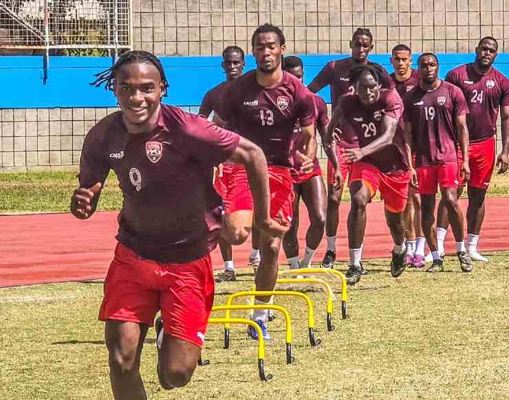 I giocatori di Trinidad in allenamento