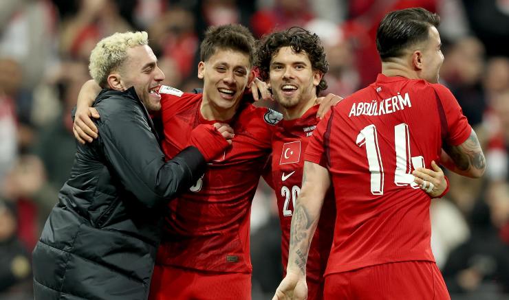 I giocatori turchi in festa