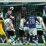 Un momento del match tra Sporting e Arsenal