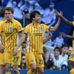 Esultanza del Brighton dopo il gol