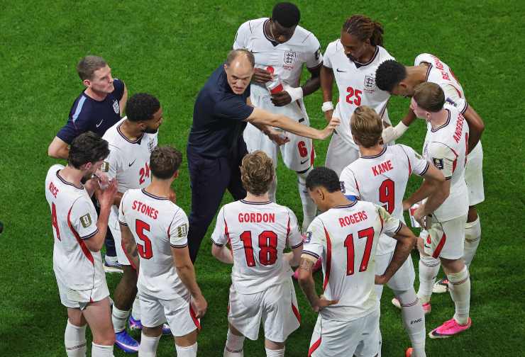 Tuchel con i suoi giocatori