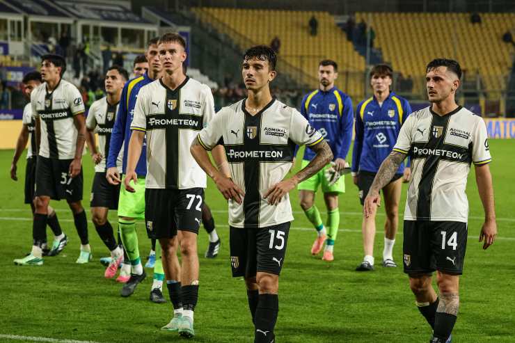 I giocatori del Parma sconsolati