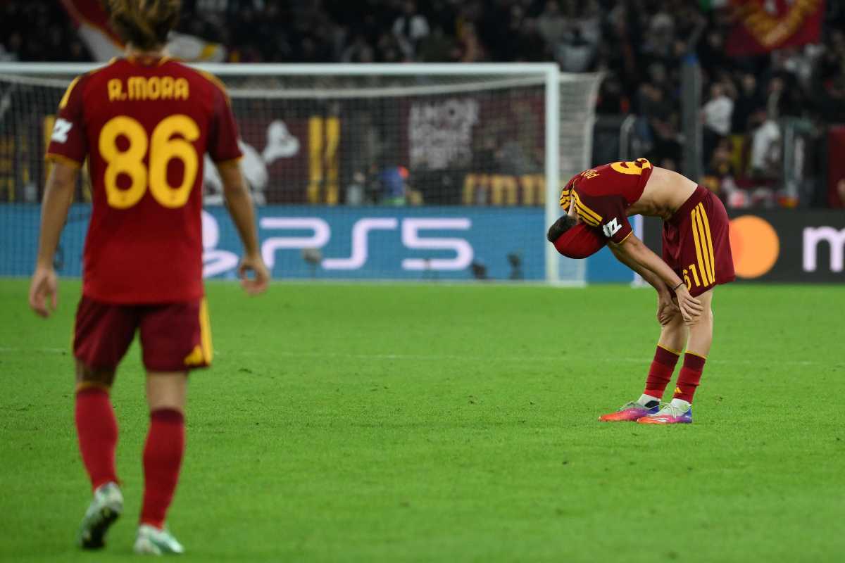 I giocatori della Roma delusi